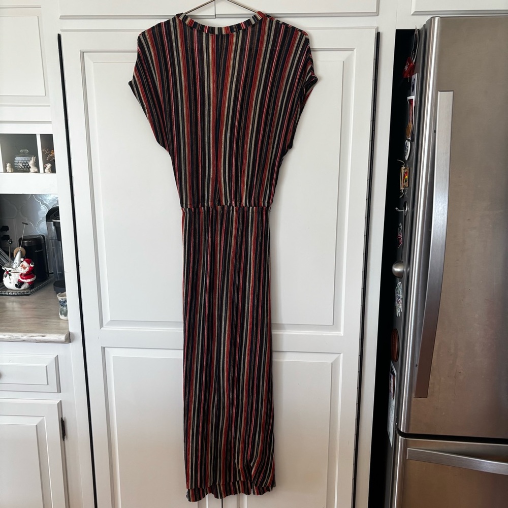 Zara Striped Maxi Dress in Black, Red, Green - Picture 7 of 8